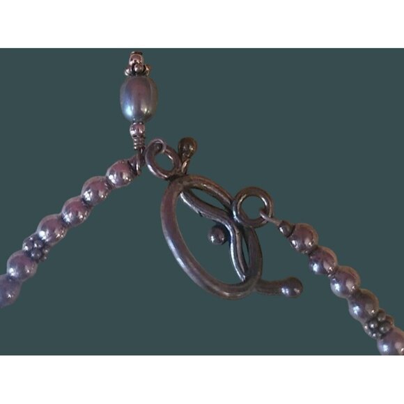 Mauve 15" Gray bracelet Silver Boho Toggle Closure goth punk bohemian - Picture 3 of 6